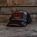 Uggly & Co Grey Camo Diamond Trucker Hat – Distressed Racing Cap