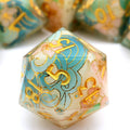 Emerald Tide | Sharp Edge Dice | Resin | 7 Piece Set