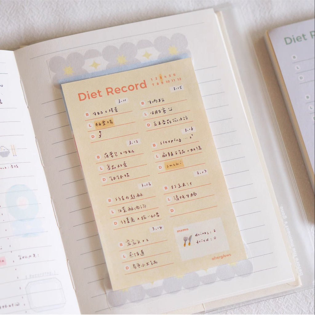 LuLuFun Studio Food Record Memo Pad – 60 Sheet Meal Tracker Note Pad