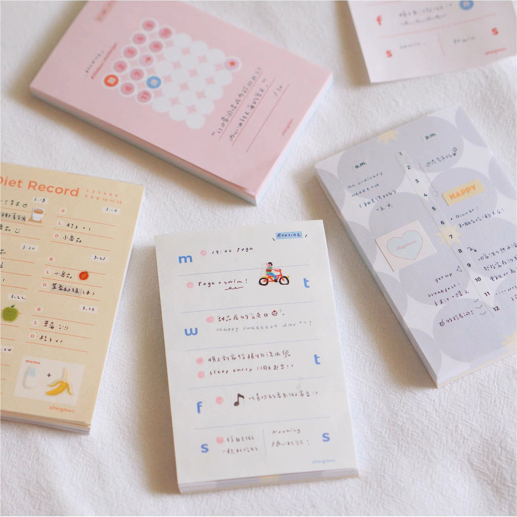 LuLuFun Studio Food Record Memo Pad – 60 Sheet Meal Tracker Note Pad
