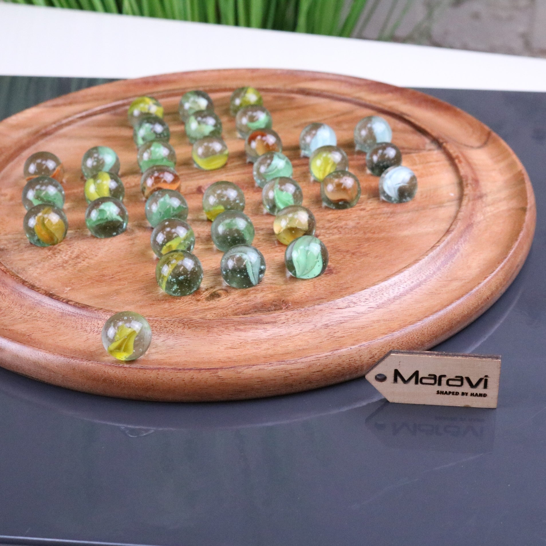 Dinod Large Wooden Solitaire Game Set