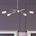 Orsina Abira 5-Light Frosted Glass Pendant Lamp – Silver Iron Finish