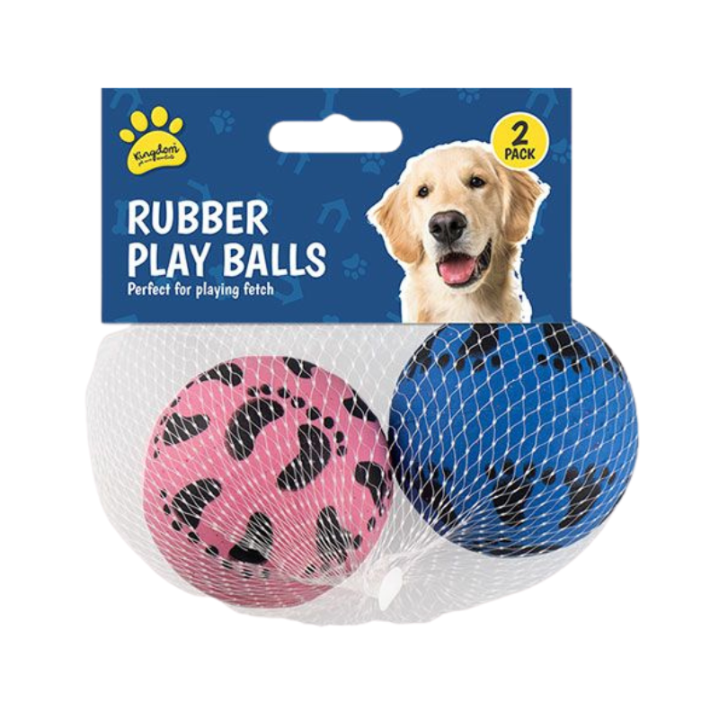 PoundFun Durable Rubber Dog Balls – Non-Toxic Bouncy Fetch Toy