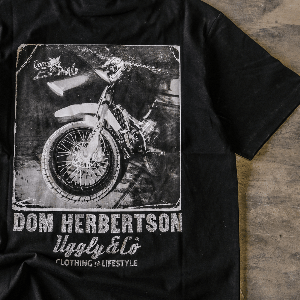 Uggly and Co Dom Herbertson Flattrack Tee – Heavyweight Cotton Graphic