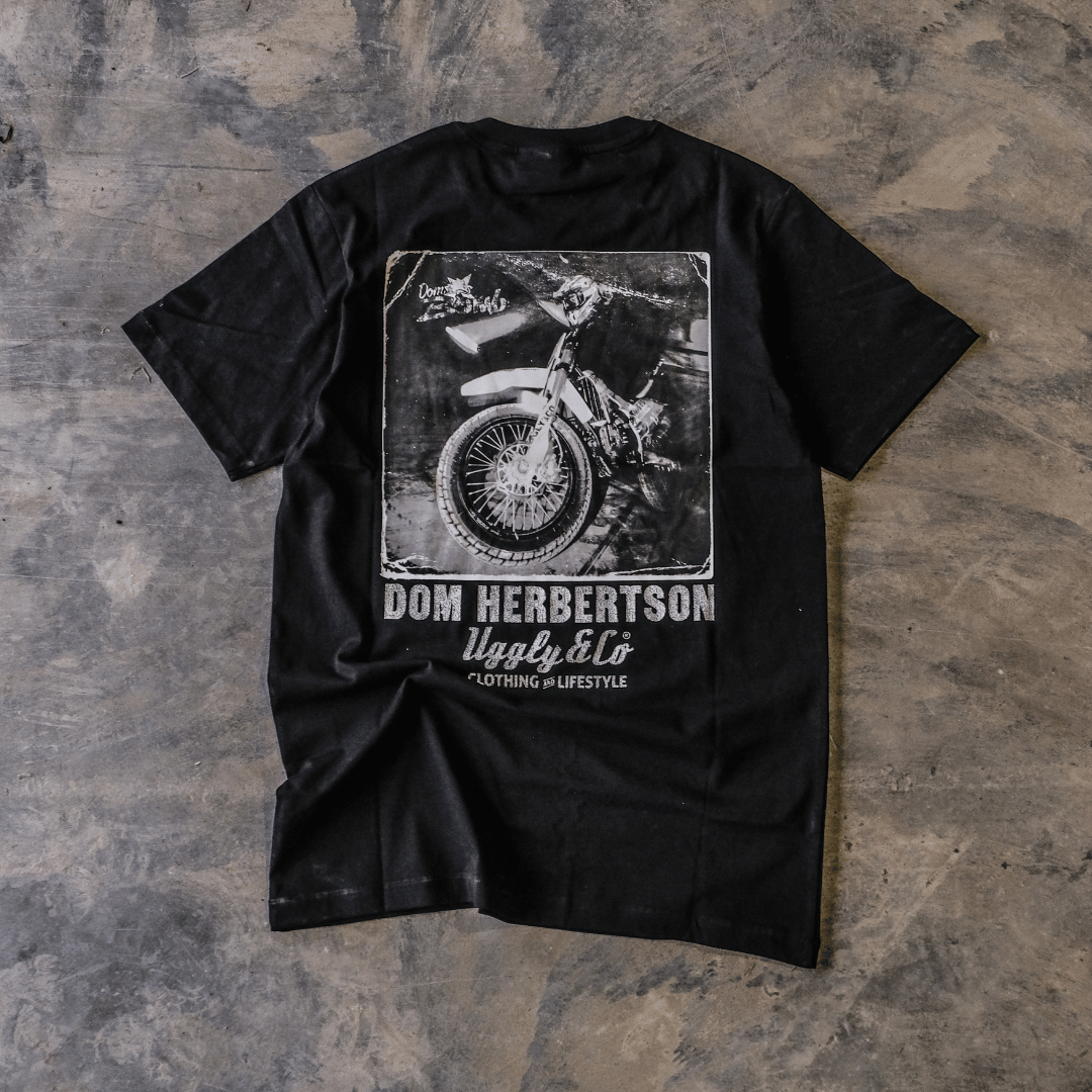 Uggly and Co Dom Herbertson Flattrack Tee – Heavyweight Cotton Graphic
