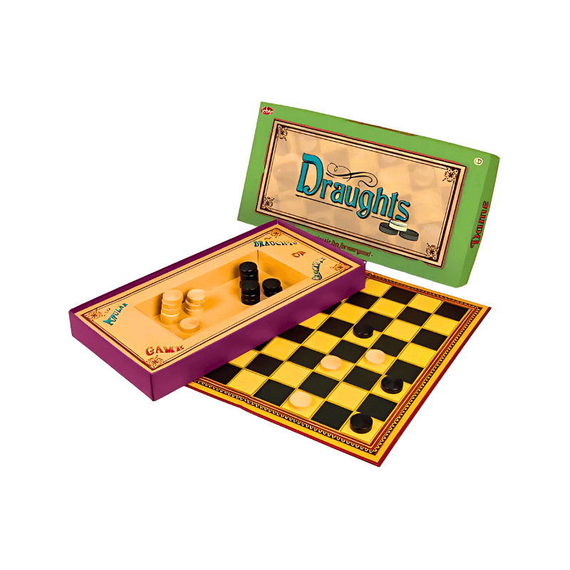 Draughts Classic Board Game by PoundFun – Traditional Strategy Tabletop