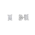 Diamonfire Emerald Cut Zirconia Stud Earrings in Sterling Silver