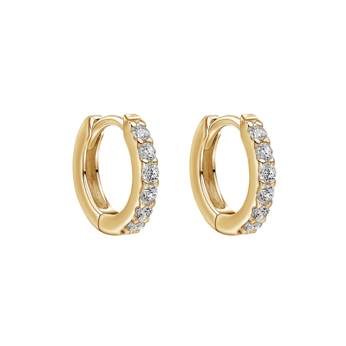 Gecko Jewellery Sterling Silver Cubic Zirconia Hoop Earrings