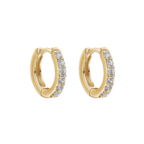 Gecko Jewellery Sterling Silver Cubic Zirconia Hoop Earrings