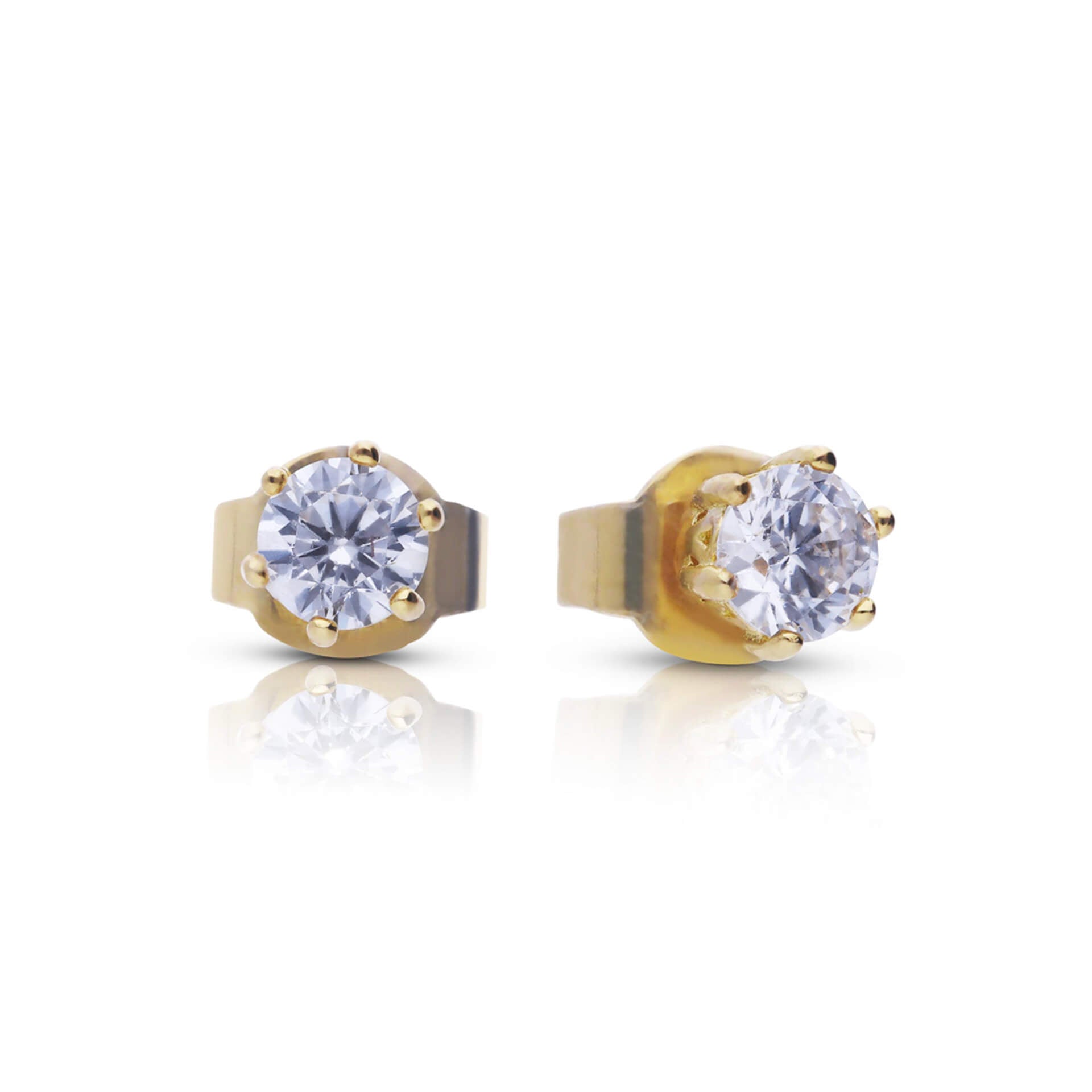 Diamonfire Six Claw Carat Stud Earrings | Sterling Silver Zirconia