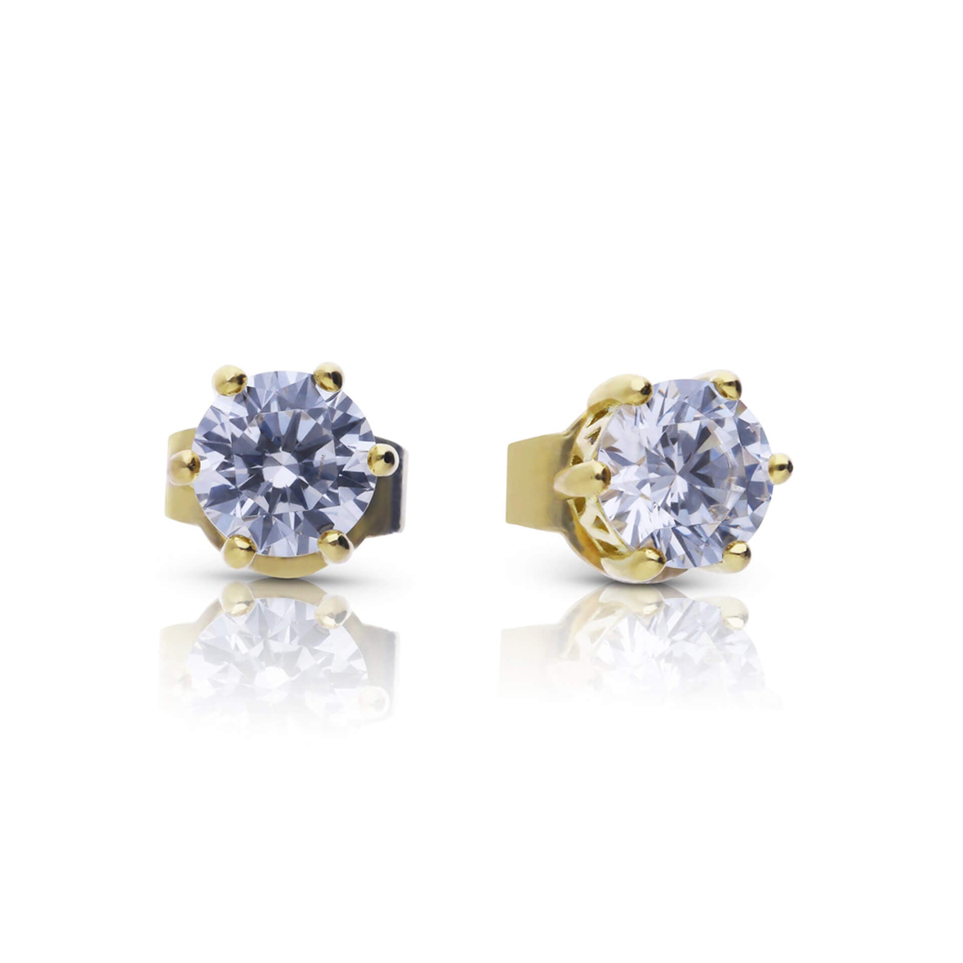 Diamonfire Six Claw Carat Stud Earrings | Sterling Silver Zirconia