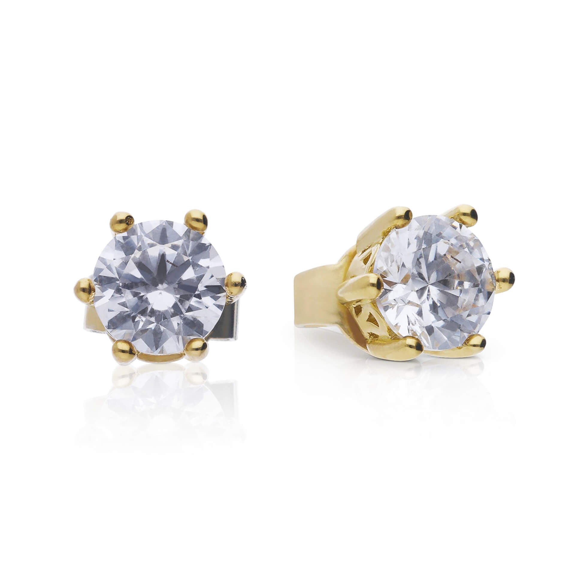 Diamonfire Six Claw Carat Stud Earrings | Sterling Silver Zirconia