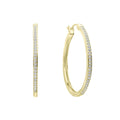 Diamonfire 33mm Large Hoop Earrings | Sterling Silver & Shell Pearl