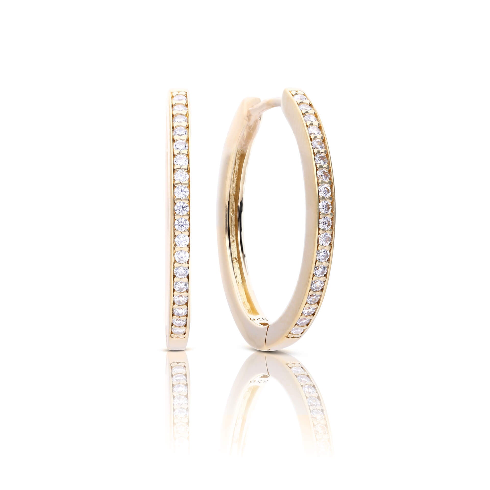 Diamonfire Zirconia Hoop Earrings – Sterling Silver Classic Creoles