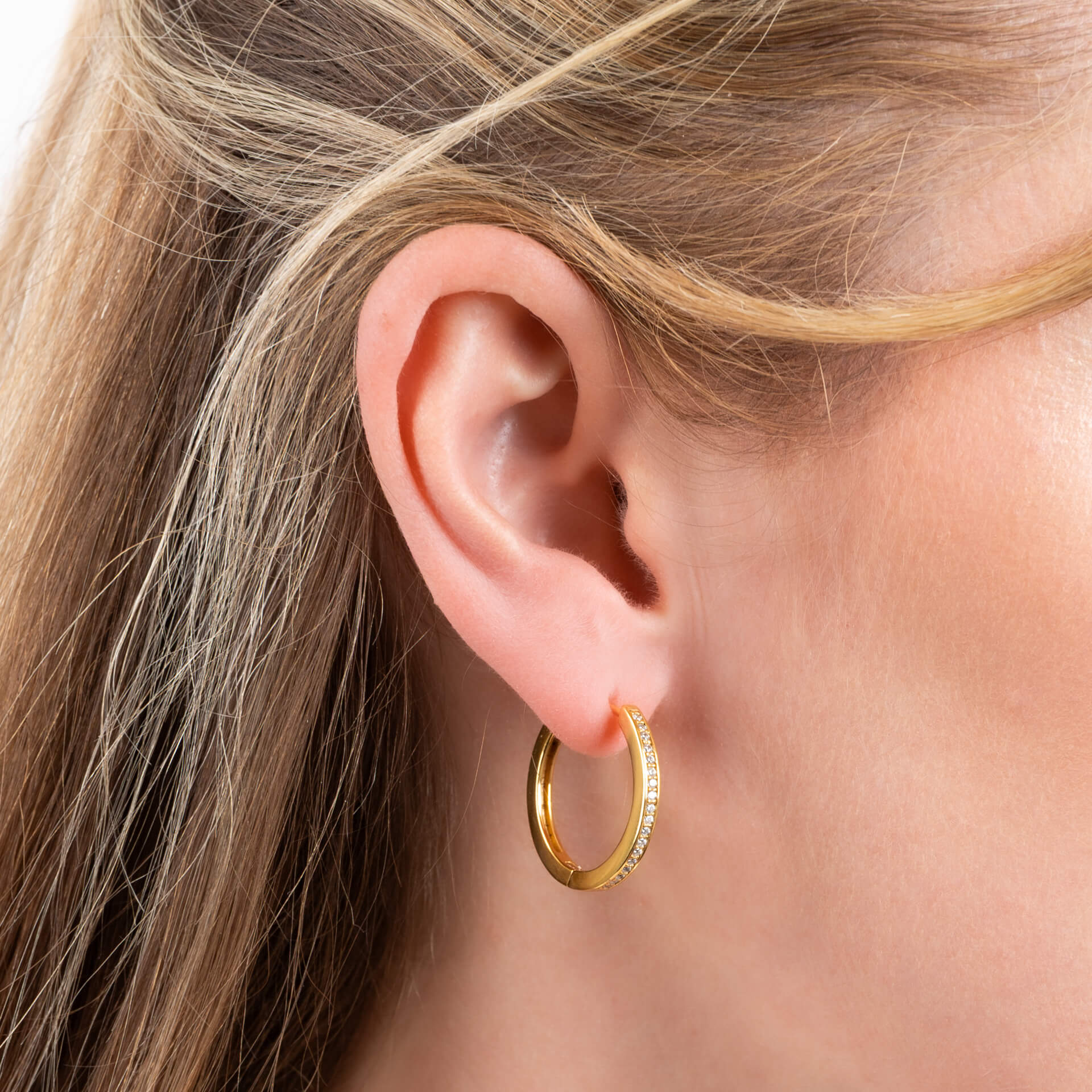 Diamonfire Zirconia Hoop Earrings – Sterling Silver Classic Creoles