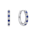 Diamonfire Two Tone Zirconia Hoop Earrings in Triple Plated Silver