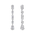 Gecko Jewellery Elongated Half Bezel Drop Earrings in Sterling Silver