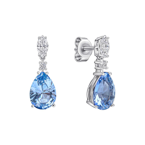 Gecko Jewellery Sterling Silver Teardrop and Marquise Drop Earrings