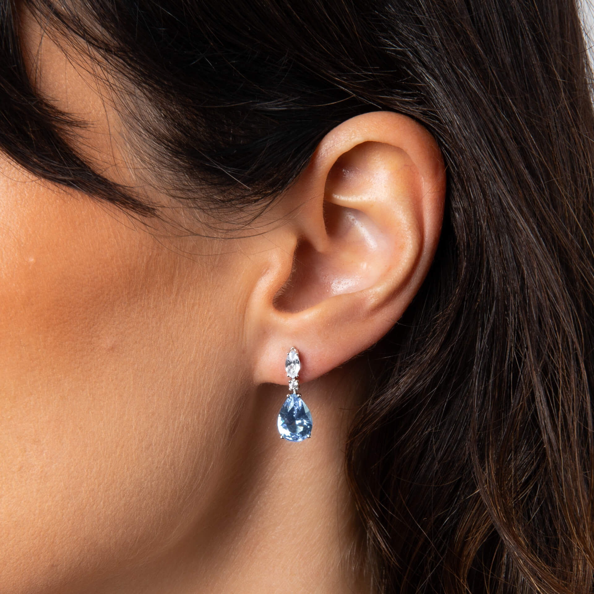 Gecko Jewellery Sterling Silver Teardrop and Marquise Drop Earrings