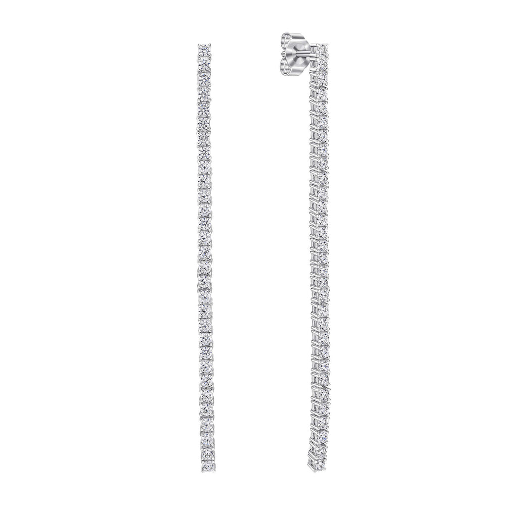 Diamonfire Tennis Chain Drop Earrings in Triple Plated Sterling Silver