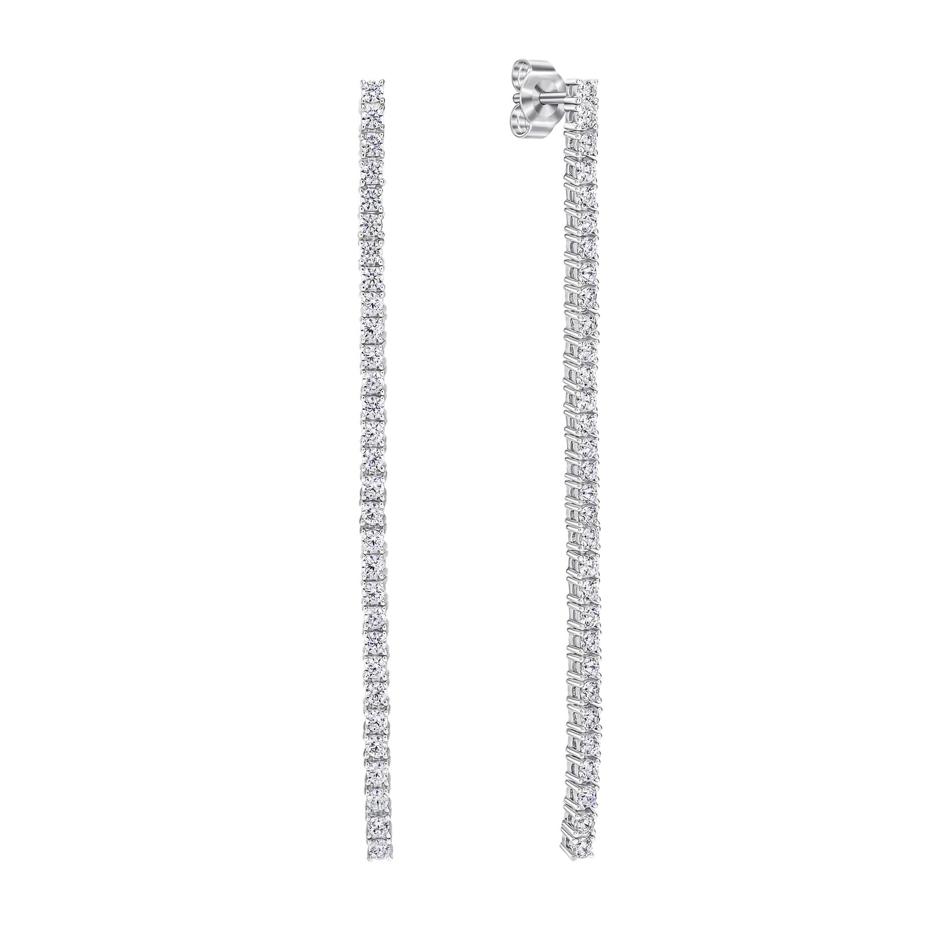 Diamonfire Tennis Chain Drop Earrings in Triple Plated Sterling Silver