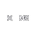 Gecko Jewellery Zirconia Cluster Flower Stud Earrings in Sterling Silver