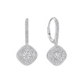 Gecko Jewellery Pave Stippled French Hook Earrings in Sterling Silver