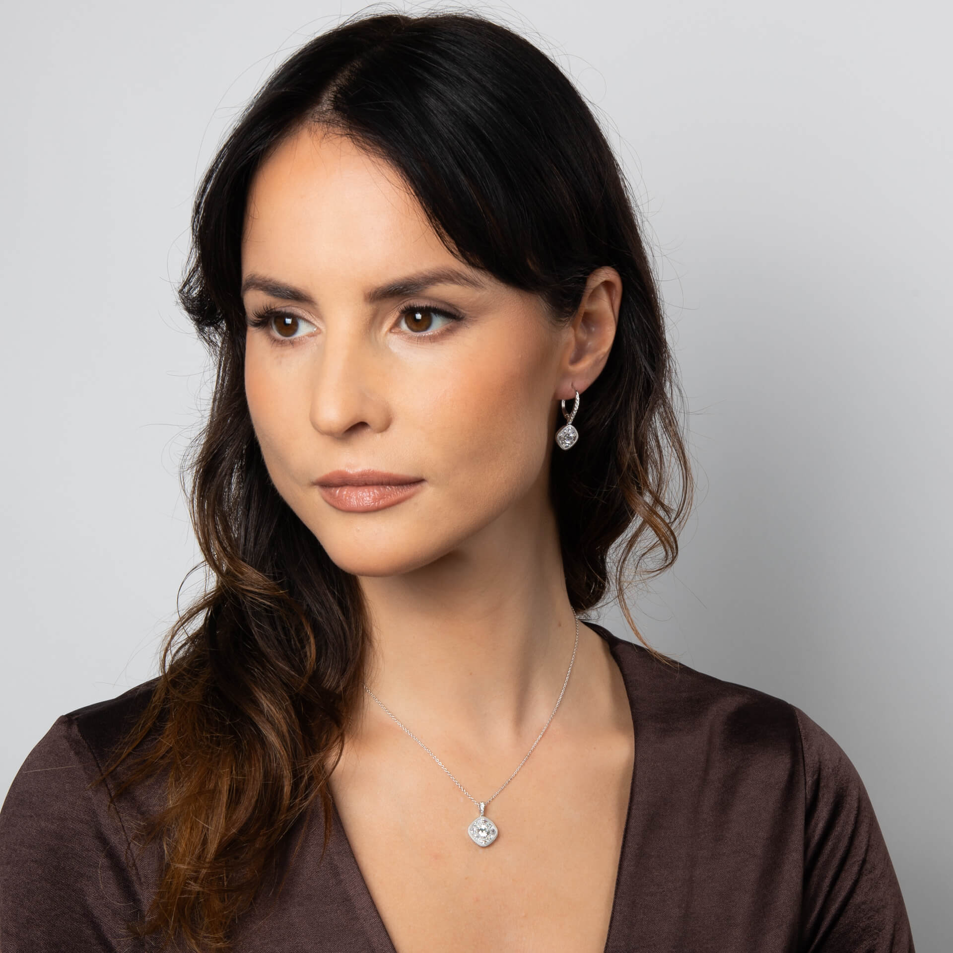 Gecko Jewellery Pave Stippled Pendant – Sterling Silver & Zirconia