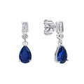 Gecko Jewellery Sterling Silver Bezel and Teardrop Zirconia Earrings