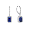 Gecko Jewellery Geometric Halo Drop Earrings | Sterling Silver Zirconia