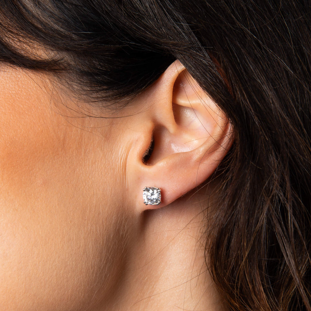 Gecko Jewellery Double Claw Solitaire Stud Earrings | Sterling Silver