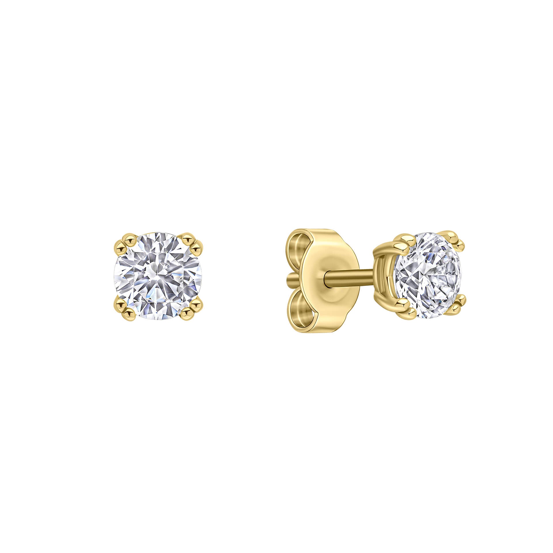 Gecko Jewellery Double Claw Solitaire Stud Earrings | Sterling Silver