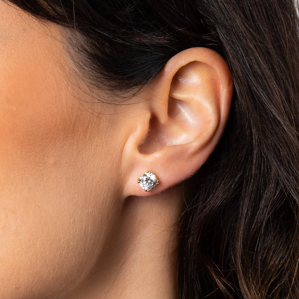 Gecko Jewellery Double Claw Solitaire Stud Earrings | Sterling Silver