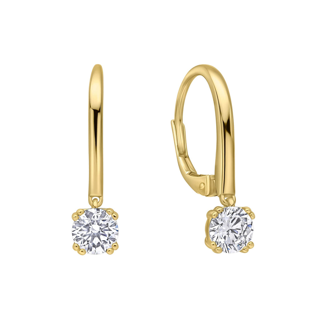 Gecko Jewellery Double Claw Solitaire French Hook Earrings in Silver