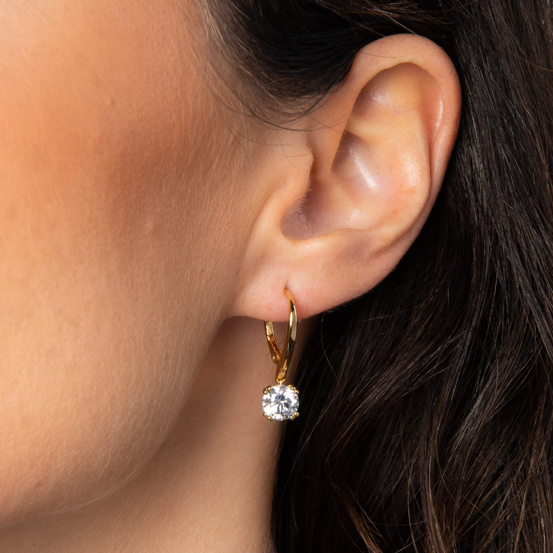 Gecko Jewellery Double Claw Solitaire French Hook Earrings in Silver