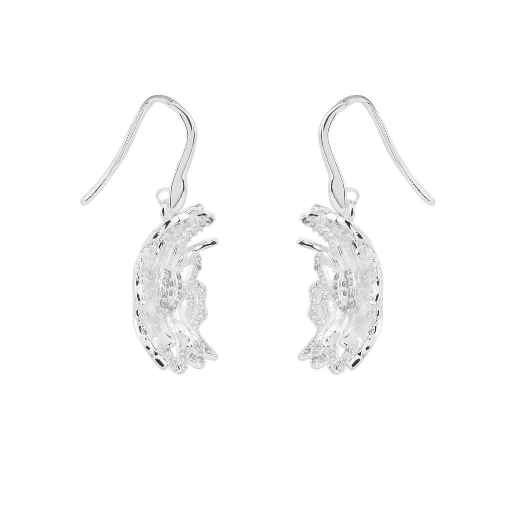 Laura Ashley Redford Vine Flower Earrings – Silver Plated Brass