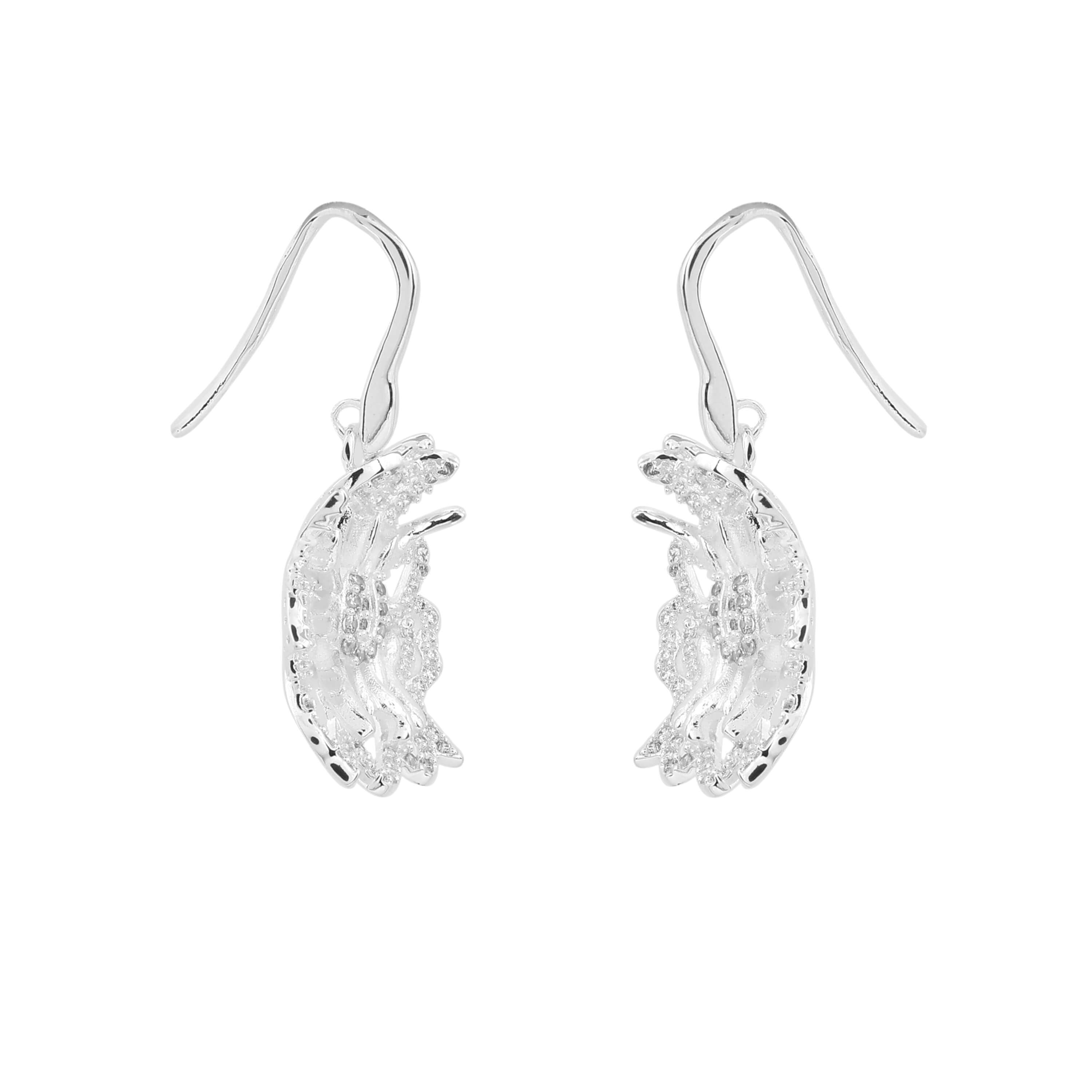 Laura Ashley Redford Vine Flower Earrings – Silver Plated Brass