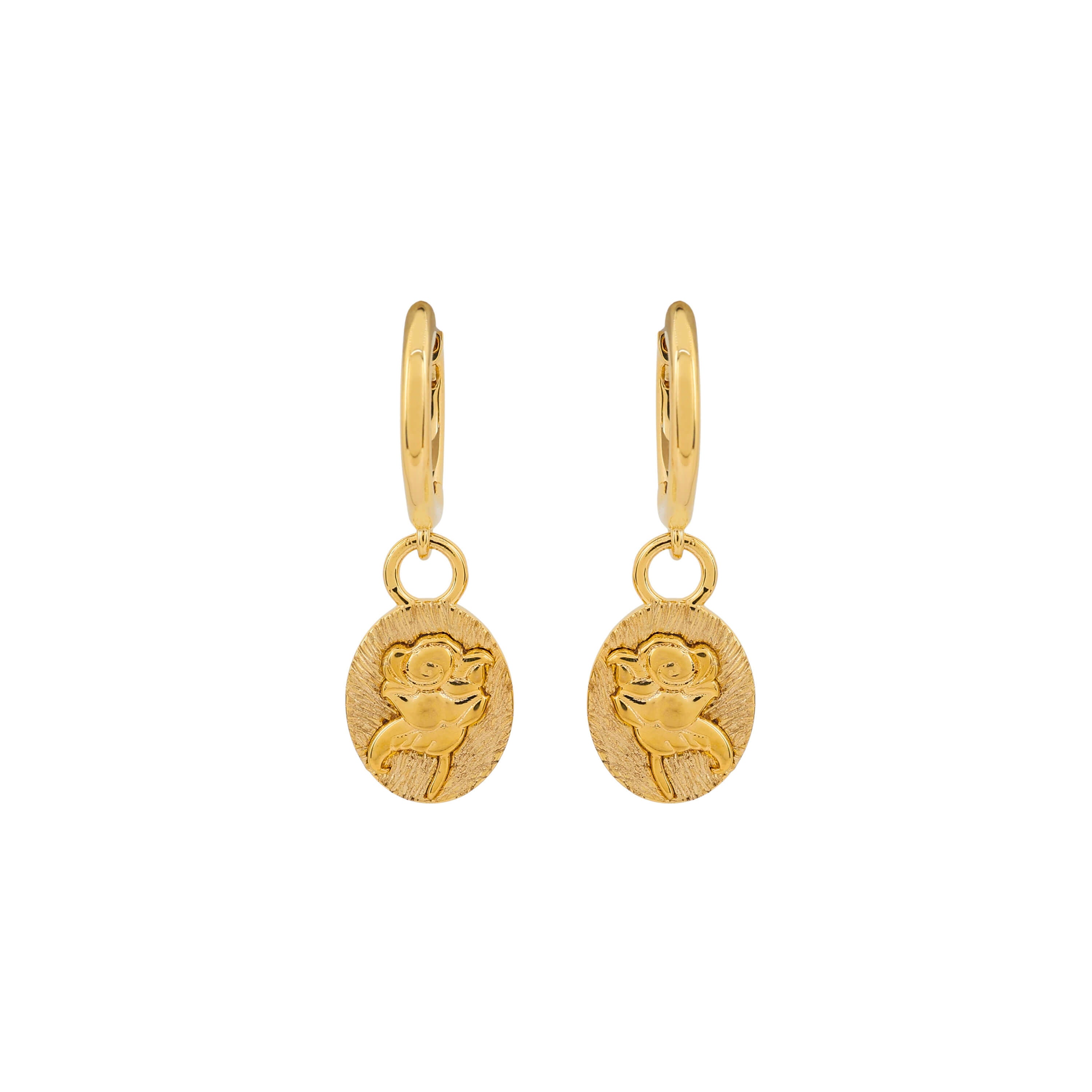 Laura Ashley Baythorne Roses Gold-Plated Recycled Brass Hoop Earrings