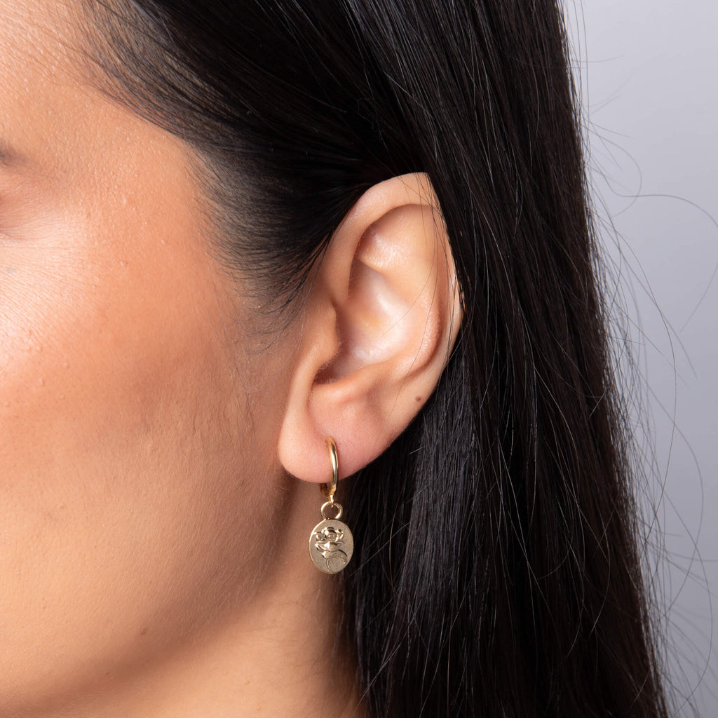 Laura Ashley Baythorne Roses Gold-Plated Recycled Brass Hoop Earrings