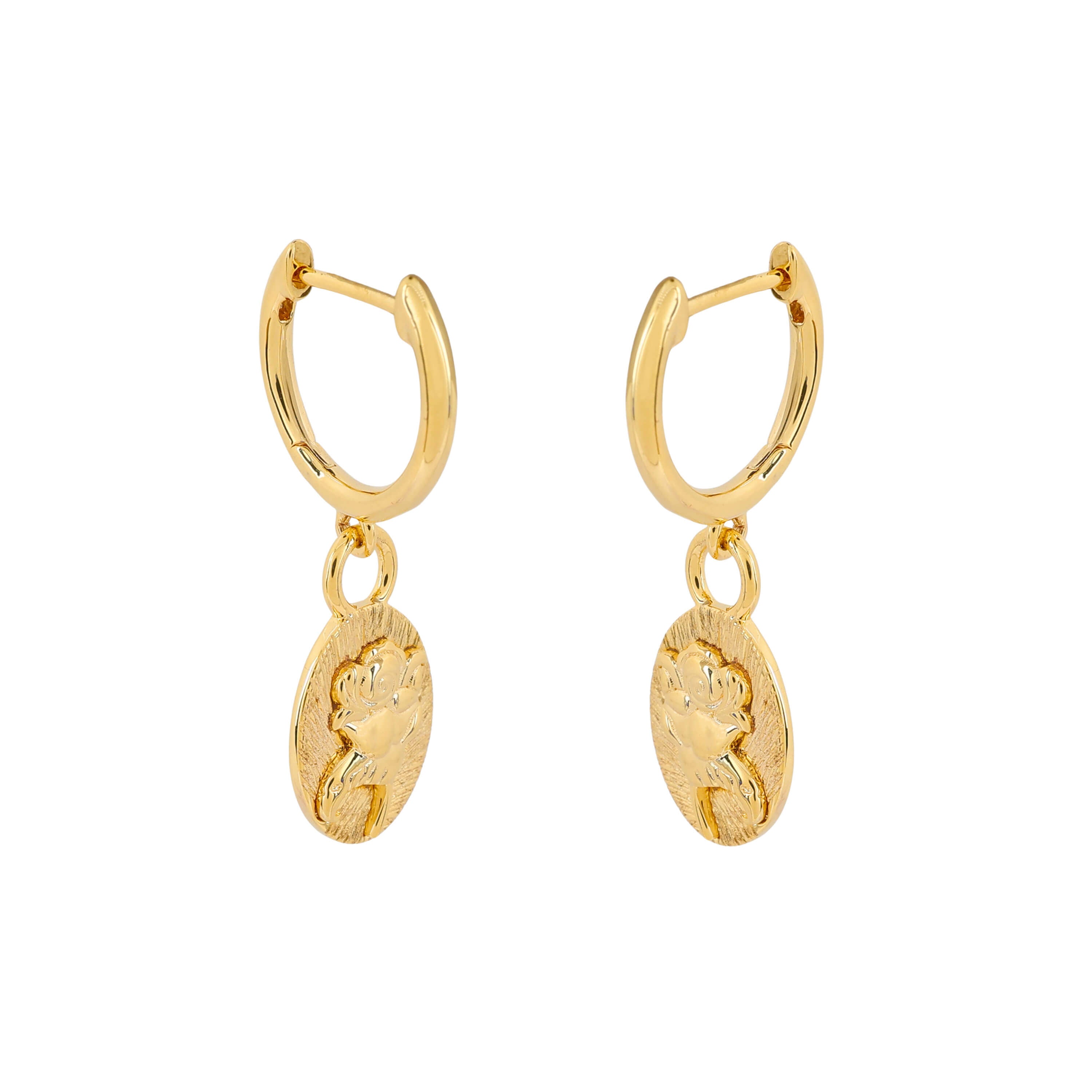 Laura Ashley Baythorne Roses Gold-Plated Recycled Brass Hoop Earrings