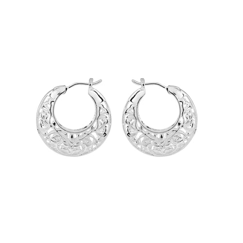 Gecko Jewellery Powley Lace Hoop Earrings | Recycled Brass Vintage Style