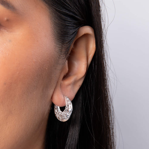 Gecko Jewellery Powley Lace Hoop Earrings | Recycled Brass Vintage Style
