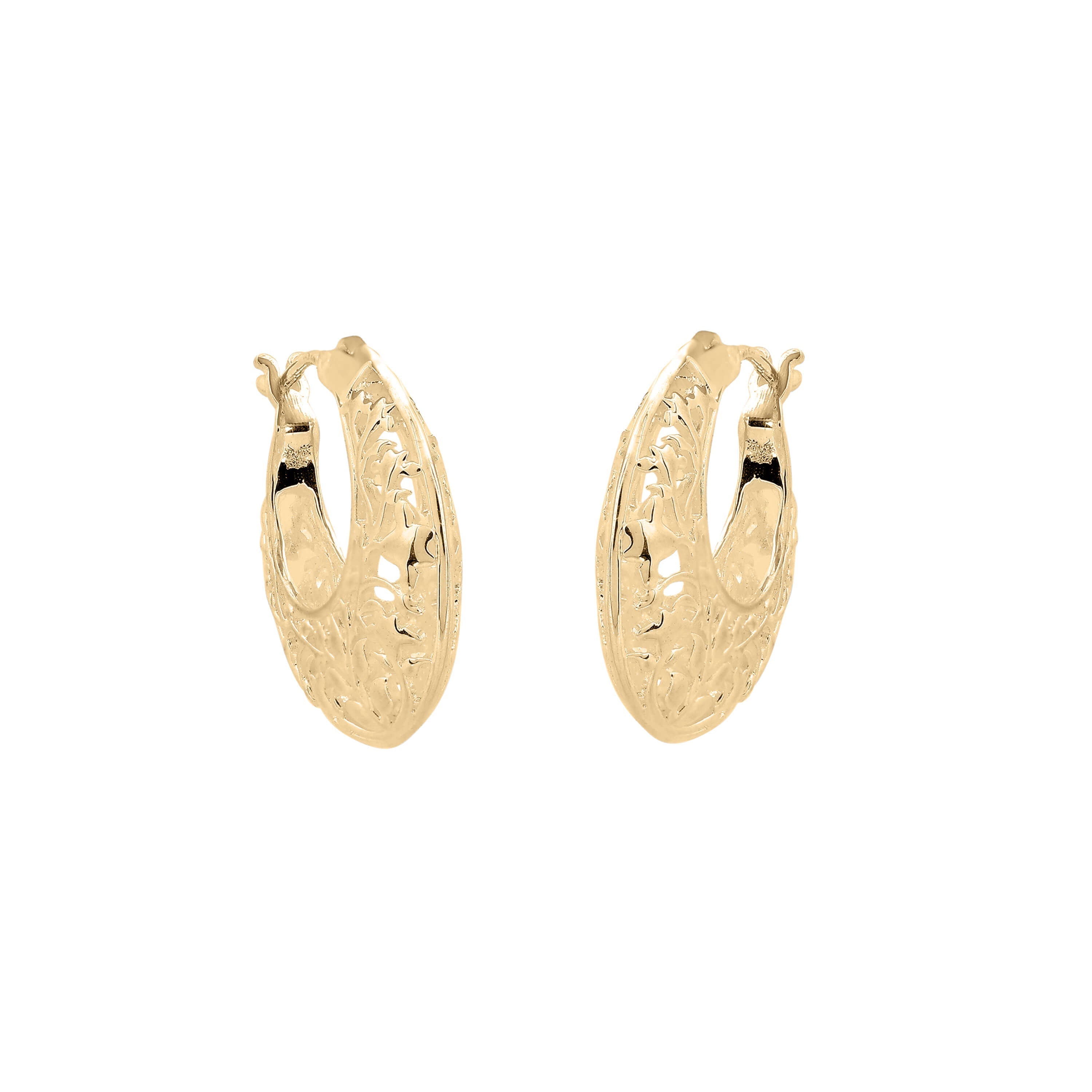 Gecko Jewellery Powley Lace Hoop Earrings | Recycled Brass Vintage Style