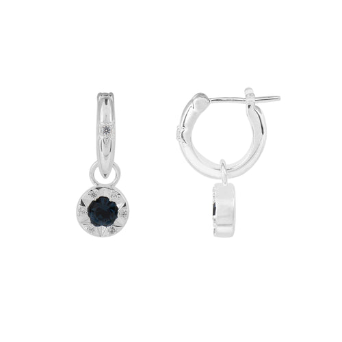 Laura Ashley Bowen Star Crystal Hoop Earrings in Plated Recycled Brass