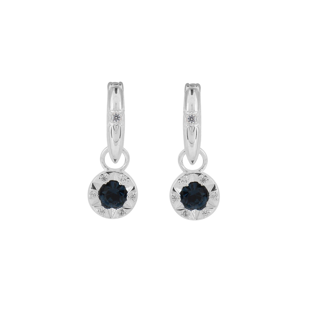 Laura Ashley Bowen Star Crystal Hoop Earrings in Plated Recycled Brass