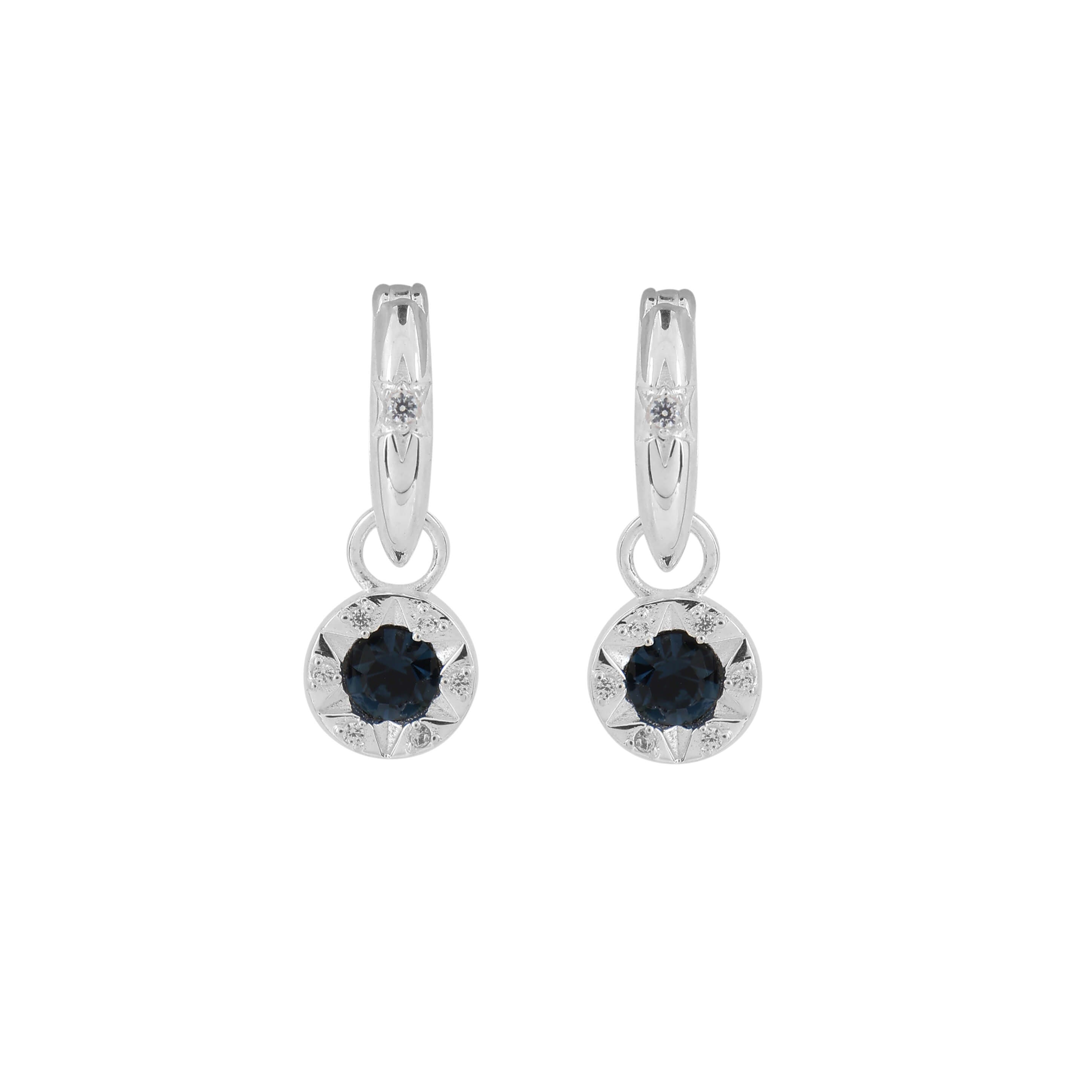 Laura Ashley Bowen Star Crystal Hoop Earrings in Plated Recycled Brass