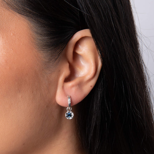 Laura Ashley Bowen Star Crystal Hoop Earrings in Plated Recycled Brass