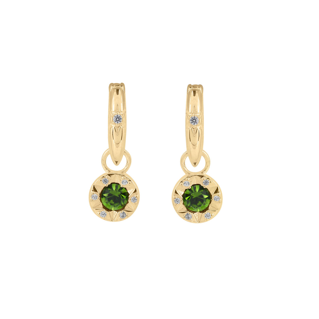 Laura Ashley Bowen Star Crystal Hoop Earrings in Plated Recycled Brass