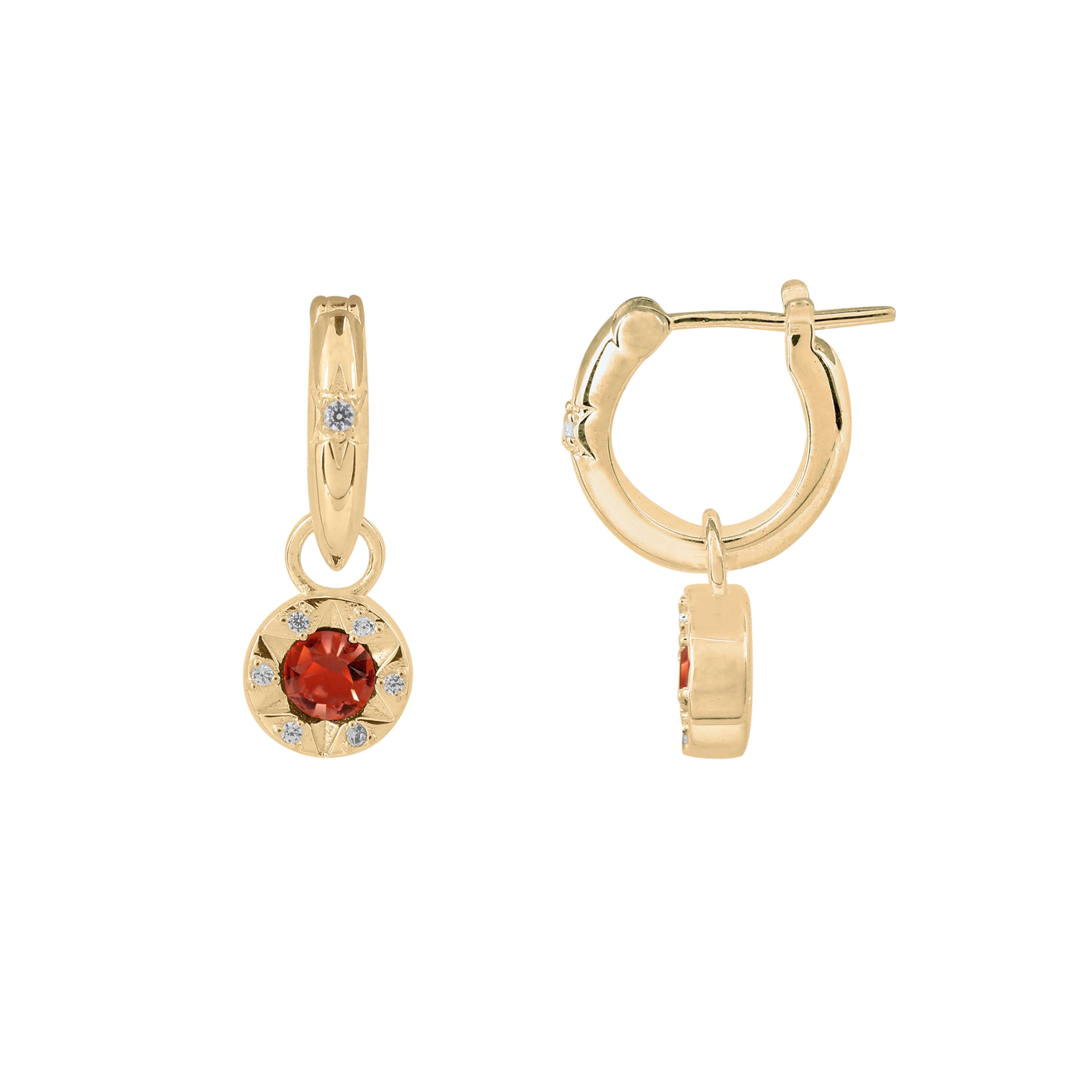 Laura Ashley Bowen Star Crystal Hoop Earrings in Plated Recycled Brass