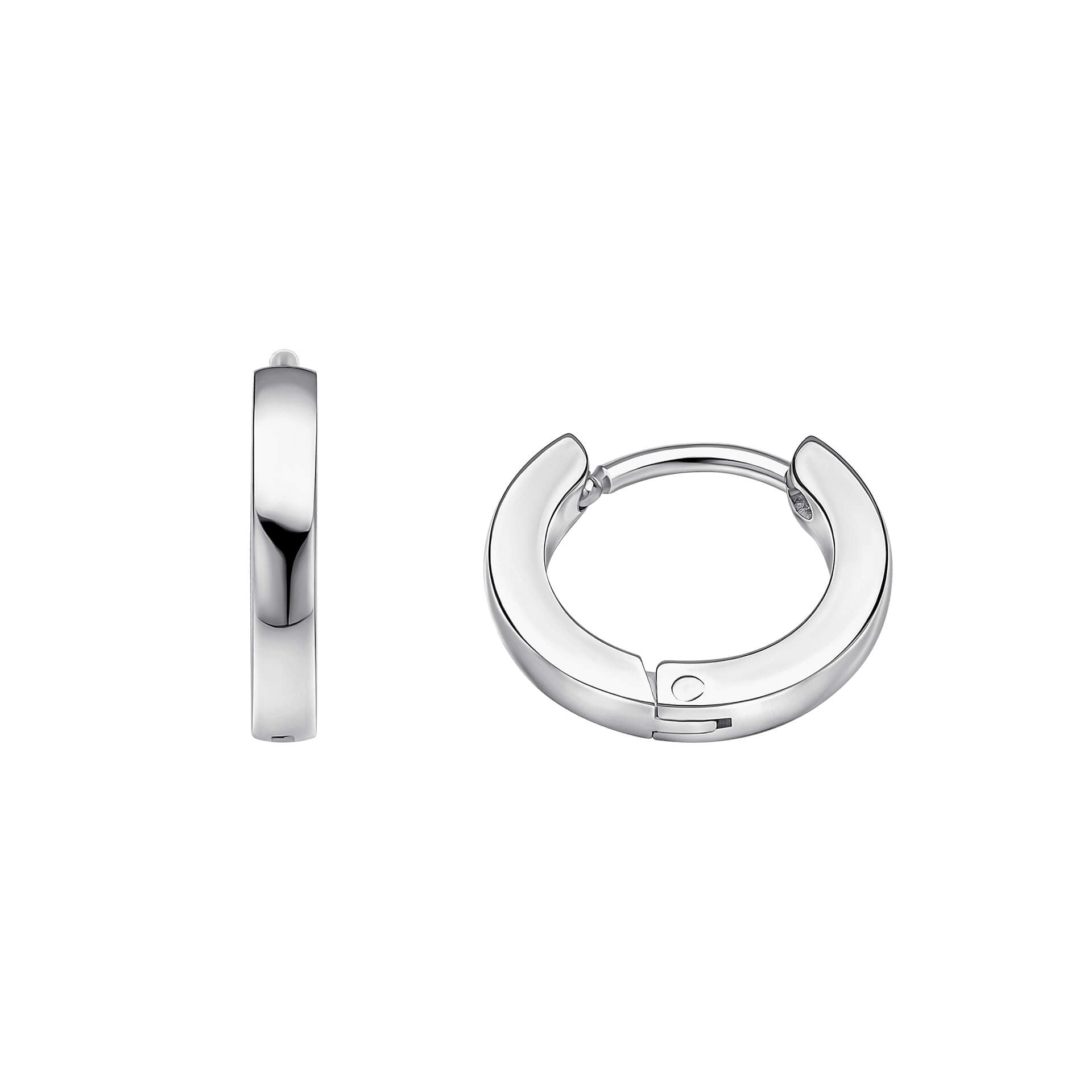 Gecko Jewellery Small Fit Stainless Steel Hoop Earrings – Polished Finish